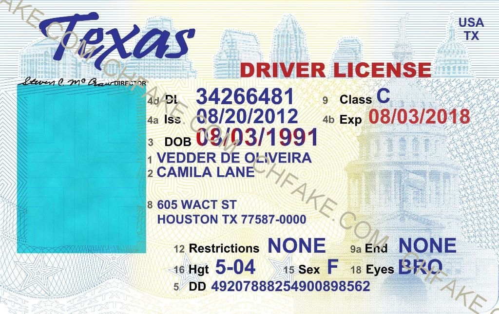 Template Texas Drivers License Psd Erfasr